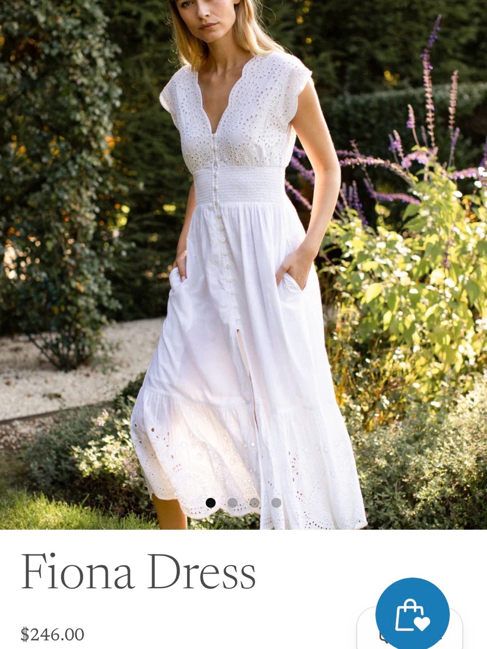 NWOT! Marea Fiona Dress - White Eyelet Midi Dress